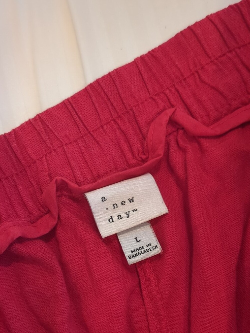 SHIRT ONLY - a new day Linen Red Two-Piece Jumpsuit with Tie Front - Picture 3 of 7